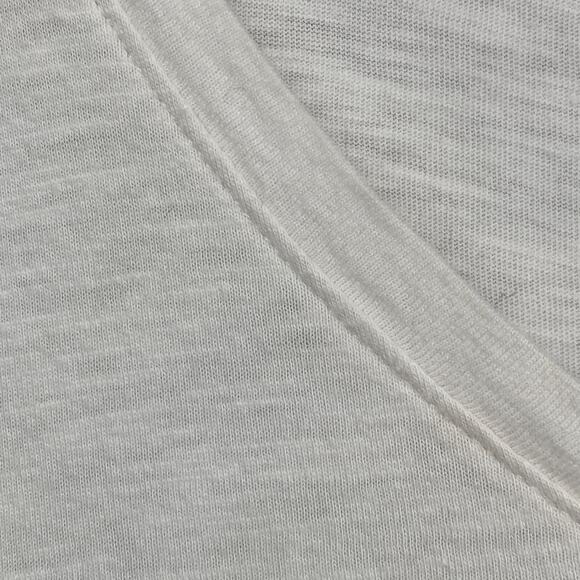 EILEEN FISHER Top XS Slub Organic Cotton Jersey V-Neck Elbow Sleeve White - Picture 6 of 10